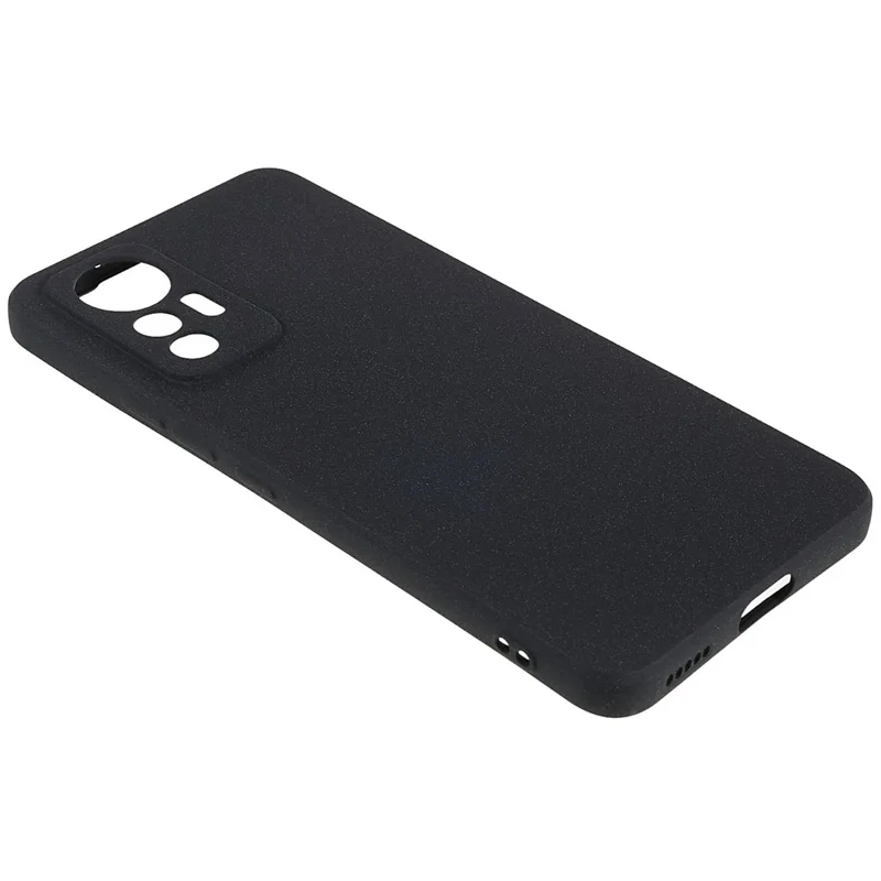For Xiaomi 12 Lite 5G Double-Sided Matte Soft TPU Phone Cover Anti-fingerprint Anti-scratch Back Case - Black