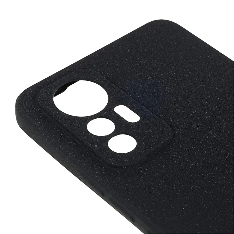 For Xiaomi 12 Lite 5G Double-Sided Matte Soft TPU Phone Cover Anti-fingerprint Anti-scratch Back Case - Black