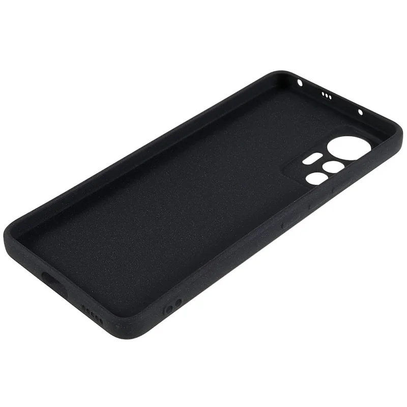 For Xiaomi 12 Lite 5G Double-Sided Matte Soft TPU Phone Cover Anti-fingerprint Anti-scratch Back Case - Black
