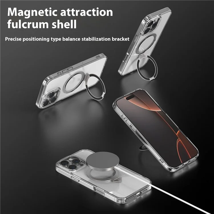 Sulada Para Iphone 16 Pro Case Compatível Com MagSafe Kickstand Clear Hard PC Tone