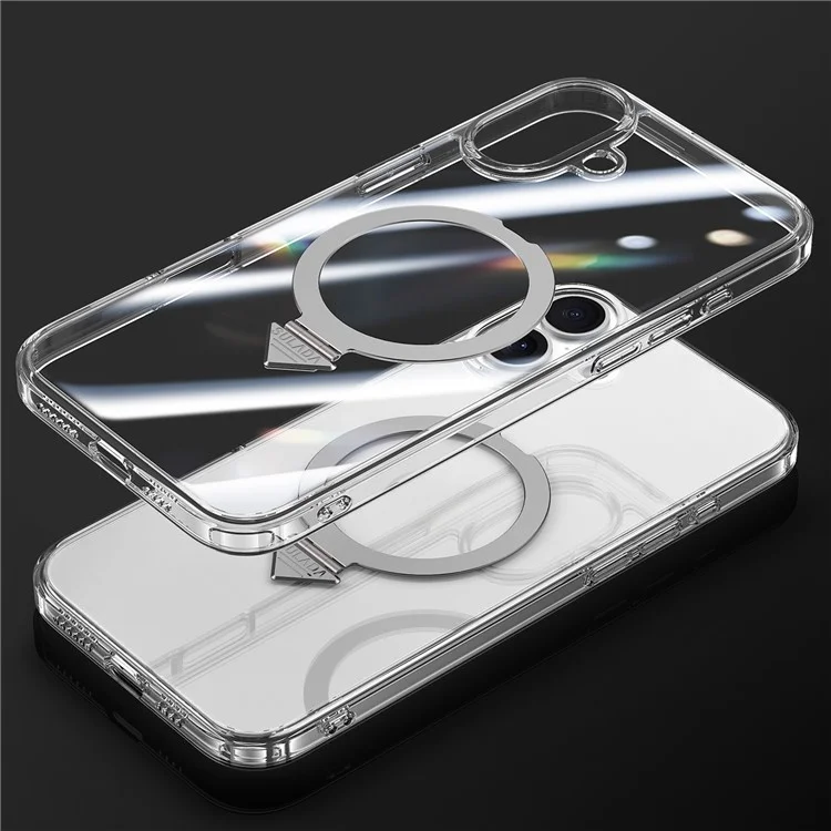 SULADA For iPhone 16 Case Compatible with MagSafe Kickstand Clear Hard PC Phone Cover