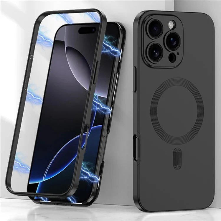 GKK Pour Iphone 16 Pro Case Compatible Avec Magsafe Protection Full Hard PC Téléphone Couverture - Noir