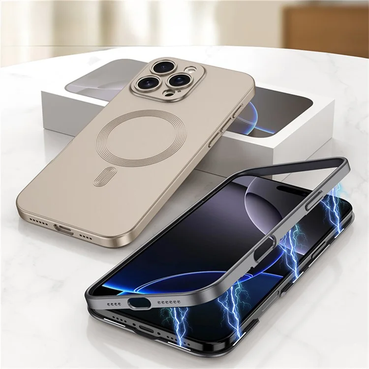 GKK Pour Iphone 16 Pro Case Compatible Avec Magsafe Protection Full Hard PC Téléphone Couverture - Noir