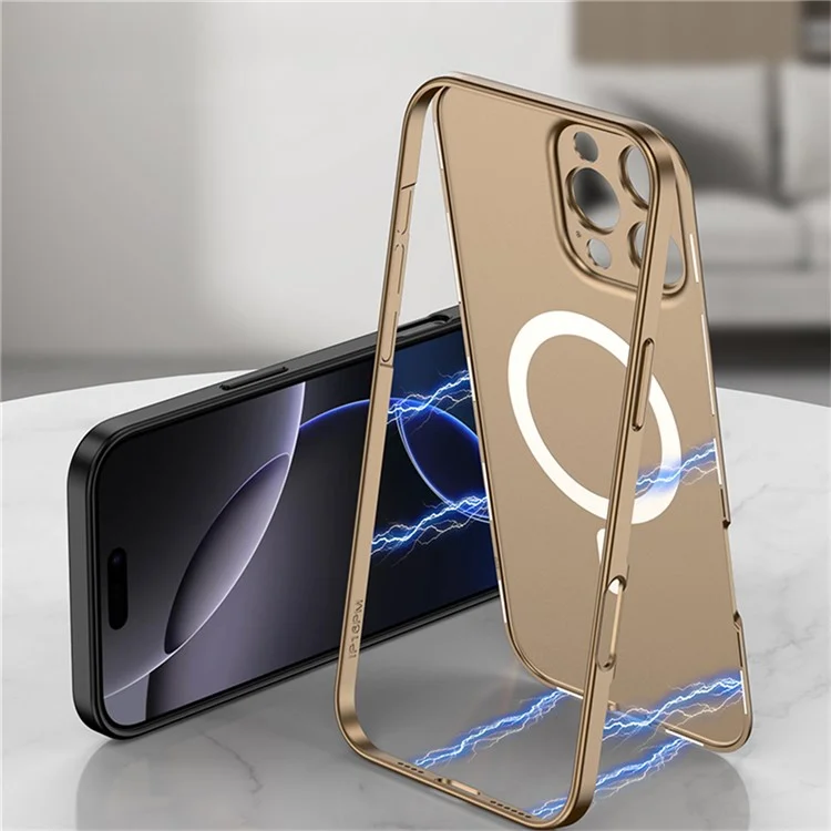 GKK Pour Iphone 16 Pro Case Compatible Avec Magsafe Protection Full Hard PC Téléphone Couverture - Noir