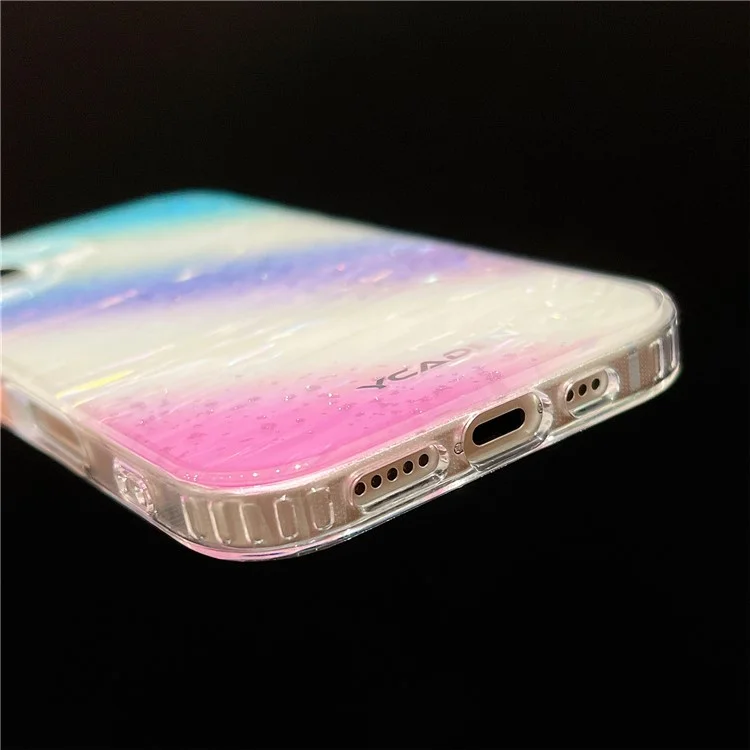 For iPhone 16 Case Colorful Design Shockproof Hard PC Phone Shell - Blue / Red
