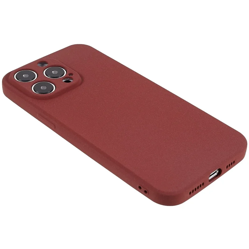 For iPhone 14 Pro Anti-scratch Phone Back Case Double-Sided Matte Soft TPU Anti-fingerprint Phone Cover - Wine Red