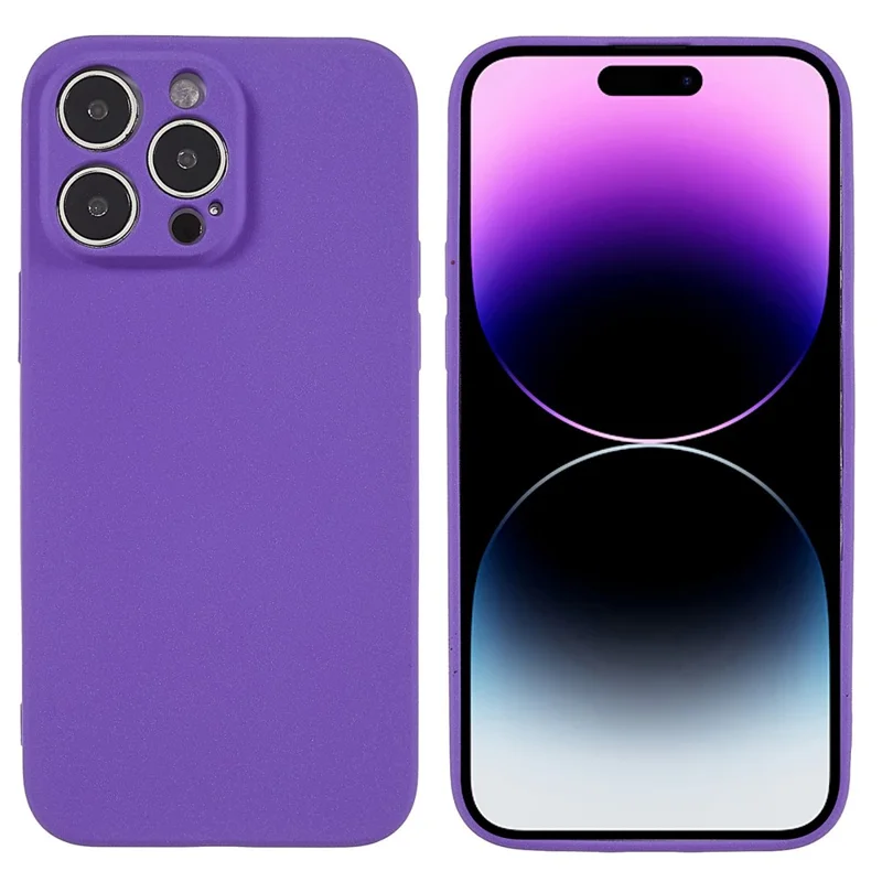 For iPhone 14 Pro Anti-scratch Phone Back Case Double-Sided Matte Soft TPU Anti-fingerprint Phone Cover - Purple
