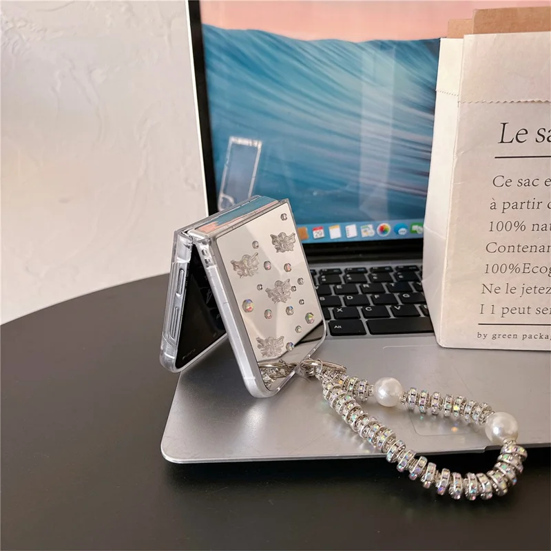 Для Samsung Galaxy Z Flip6 5G Case Mircor Surface Страза Decorfly Decor Hard Pc.