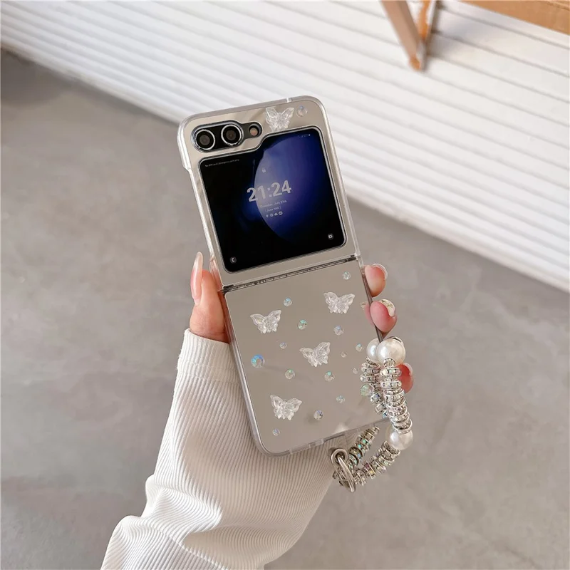 Для Samsung Galaxy Z Flip6 5G Case Mircor Surface Страза Decorfly Decor Hard Pc.