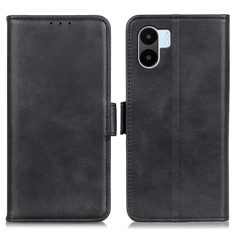Für Xiaomi Redmi A1 4G PU-Leder-Geldbörsen-Folio-Hülle, seitlich magnetisch, Stativ zum Schutz des gesamten Körpers - Schwarz