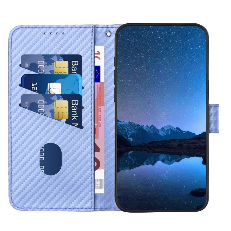 YX0070 For Realme 13 Pro 5G (Global) / 13 Pro+ 5G (Global) Wallet Case Carbon Fiber Texture Leather Cell Accessories Phone Cover - Light Purple