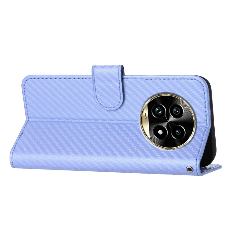 YX0070 For Realme 13 Pro 5G (Global) / 13 Pro+ 5G (Global) Wallet Case Carbon Fiber Texture Leather Cell Accessories Phone Cover - Light Purple
