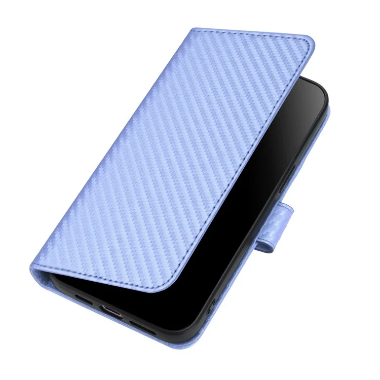 YX0070 For Realme 13 Pro 5G (Global) / 13 Pro+ 5G (Global) Wallet Case Carbon Fiber Texture Leather Cell Accessories Phone Cover - Light Purple