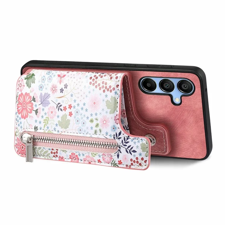 D10 Per Samsung Galaxy A16 Case 5G Caselet Wallet in Pelle di Portafoglio+copertura Telefonica Tpu Blocco RFID - Rosa