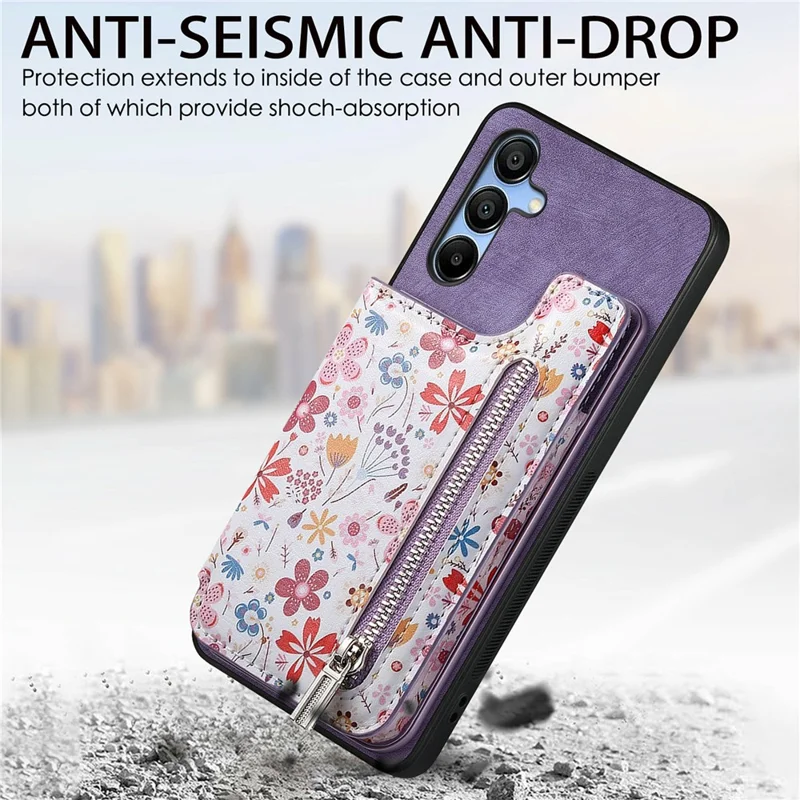 D10 Per Samsung Galaxy A16 Case 5G Caselet Wallet in Pelle di Portafoglio+copertura Telefonica Tpu Blocco RFID - Rosa