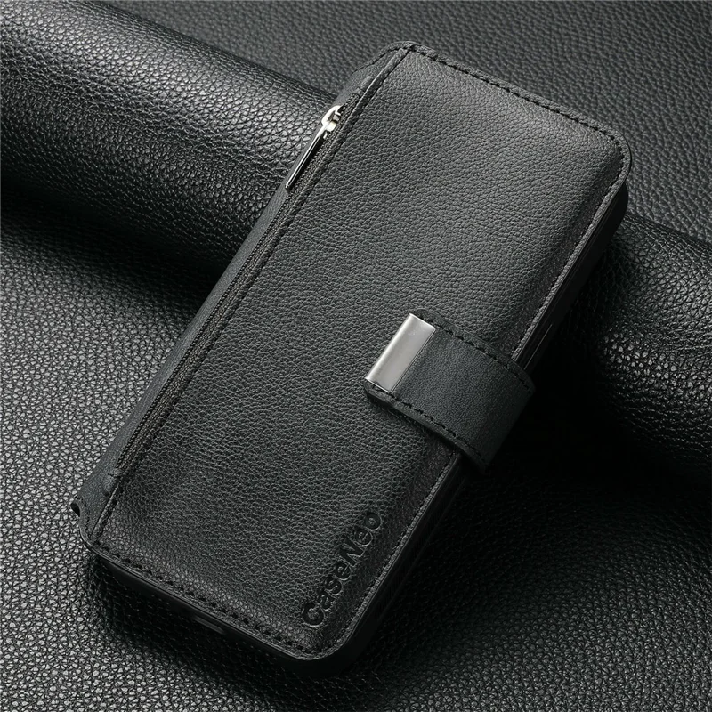 CASENEO MW-02 Para Samsung Galaxy A16 5G / A16 4G Capa Destacável Magnética de Couro Flip Phone - Preto