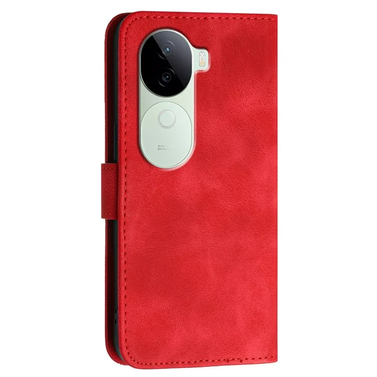 YX0080 For vivo V40e 5G / iQOO Z9s 5G Case Butterfly Imprint Leather Wallet Phone Cover - Red