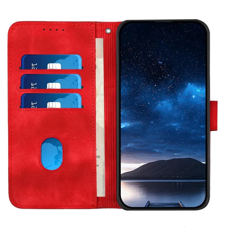 YX0080 For vivo V40e 5G / iQOO Z9s 5G Case Butterfly Imprint Leather Wallet Phone Cover - Red