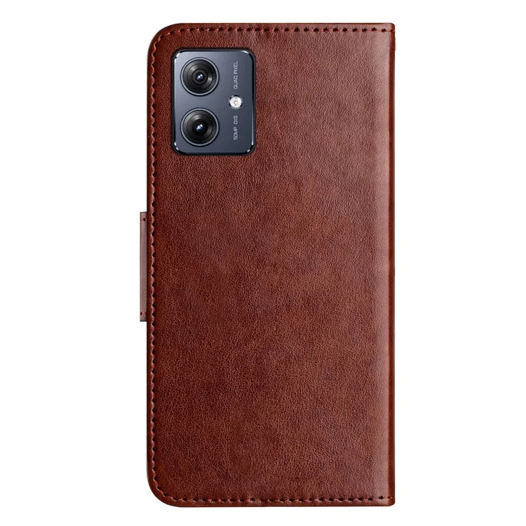 Для Motorola Moto G55 5G Case Imprinted Mini Butterfly Кожаная Кожаная Обложка Телефон - Коричневый