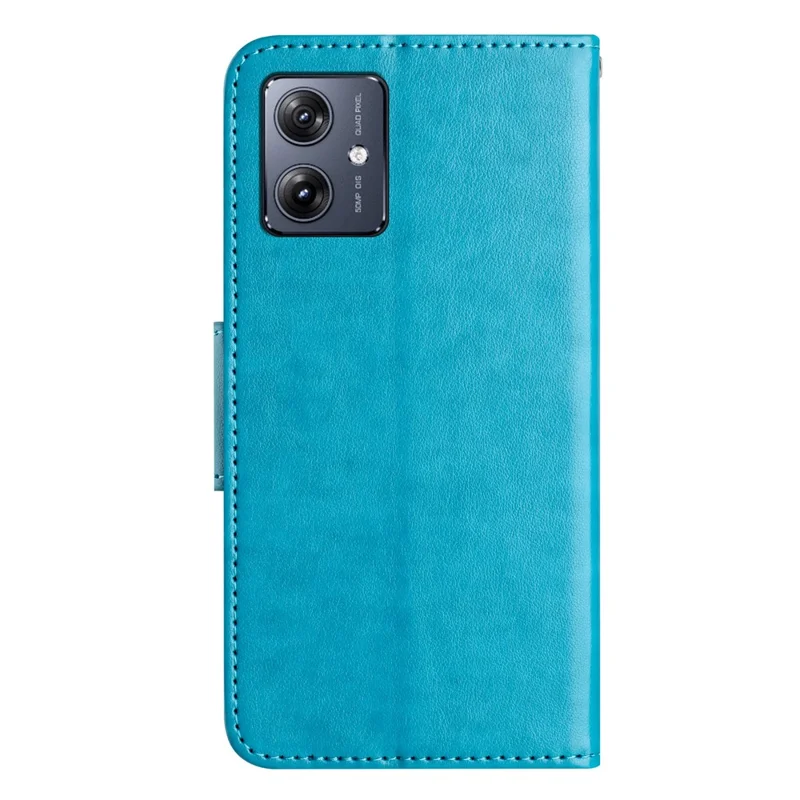 For Motorola Moto G55 5G Case Imprinted Mini Butterfly Leather Wallet Phone Cover - Blue