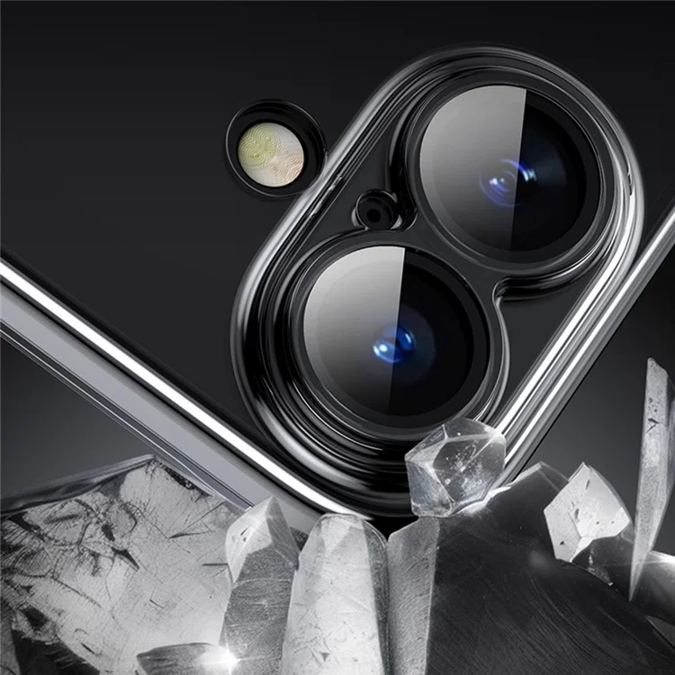 For iPhone 16 Plus Case Compatible with MagSafe Kickstand PC+TPU Phone Cover with Lens Film - Silver