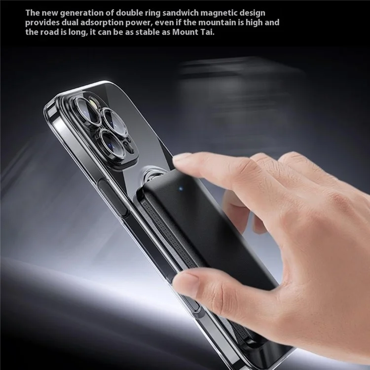 Pour L'iphone 16 Pro Case Compatible Avec Magsafe Kickstand pc + Tpu Téléphone Couverture Avec Film D'objectif - Noir