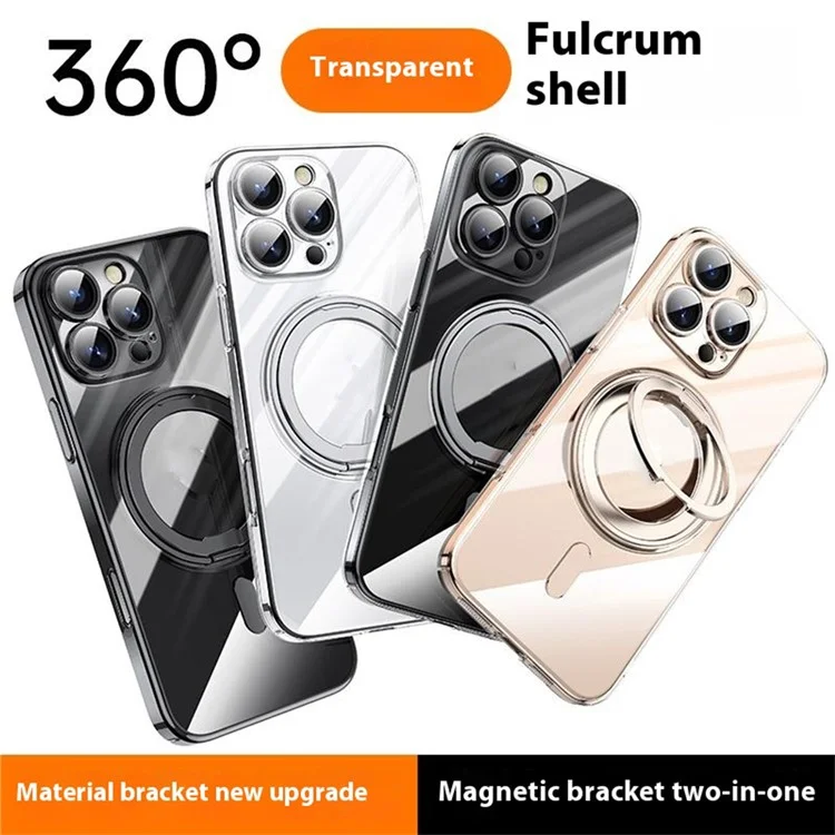 For iPhone 16 Pro Max Case Compatible with MagSafe Kickstand PC+TPU Phone Cover with Lens Film - Bronze