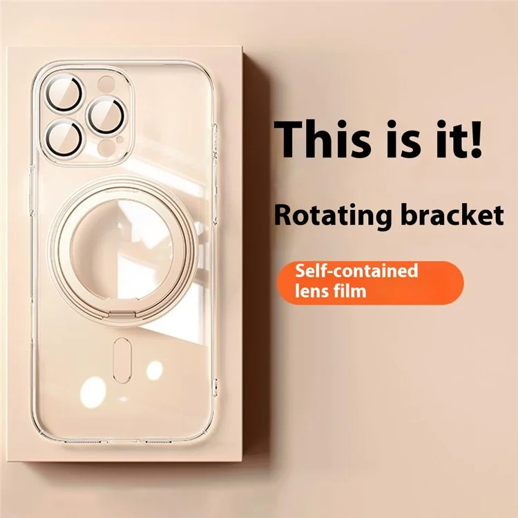 For iPhone 16 Pro Max Case Compatible with MagSafe Kickstand PC+TPU Phone Cover with Lens Film - Bronze