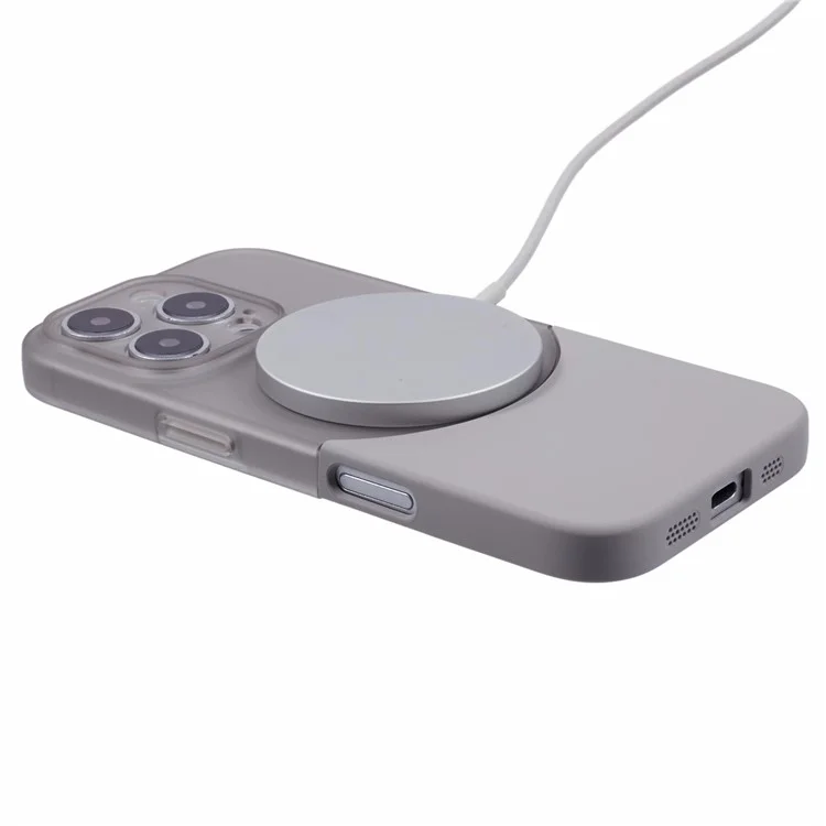 le Niveau x Pour L'iphone 16 Pro Case Compatible Avec la Couverture de Téléphone PC Anti-dépôt Magsafe Matte - Gris