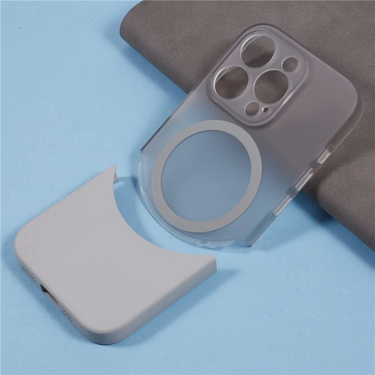 le Niveau x Pour L'iphone 16 Pro Case Compatible Avec la Couverture de Téléphone PC Anti-dépôt Magsafe Matte - Gris
