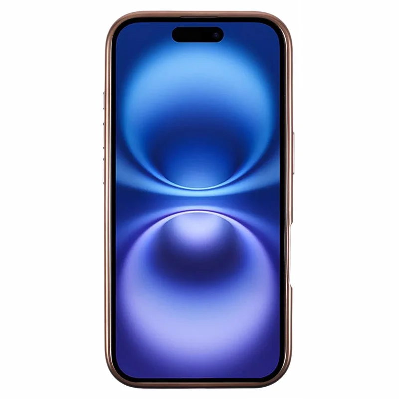 KIGC voor iPhone 16 hoesje PC+TPU+PU electroplating telefoonhoes - Titanium Gold