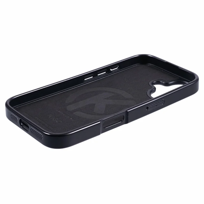 KIGC Pour L'iphone 16 Compatible Avec Magsafe Crocodile Texture pu + pc + Tpu Electroplasing Phone Cover - Noir