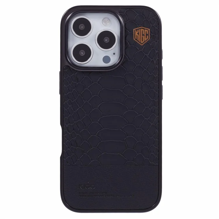KIGC Для Iphone 16 Pro Case, Совместим с Magsafe Crocodile Texture Pu+pc+tpu. Обложка Телефона. - Черный