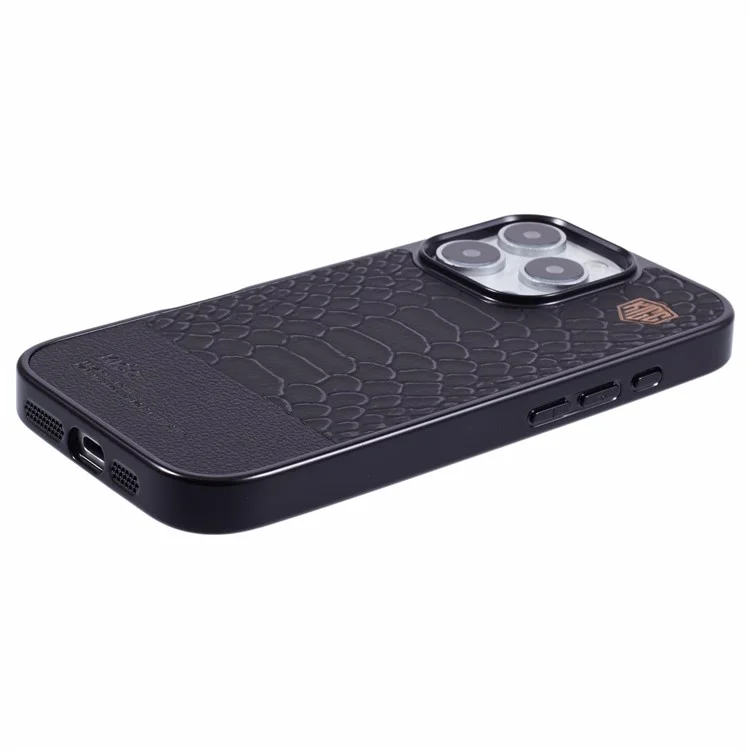 KIGC Для Iphone 16 Pro Case, Совместим с Magsafe Crocodile Texture Pu+pc+tpu. Обложка Телефона. - Черный