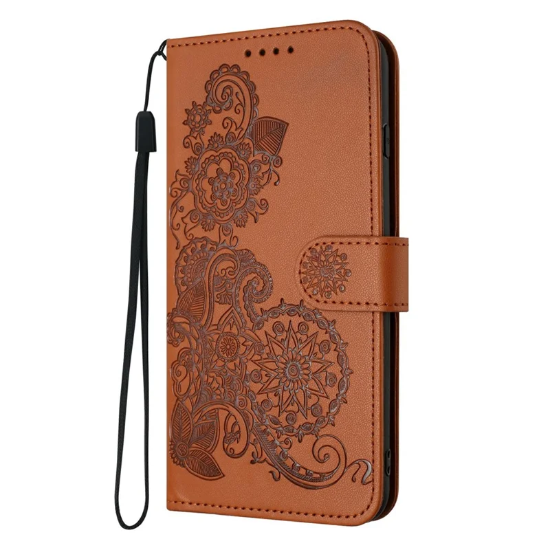 YX0050 Pour Infinix Hot 50 5G Couverture de Pepelle de Pepelle de Cuir Mandala Mandala - Café