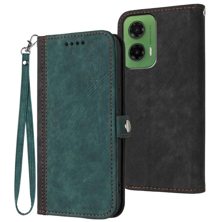 YX0020 Для Motorola Moto G35 5G Case Case Skellet Skin Touch Comefice Cover Phone Cover - Черный Зеленый