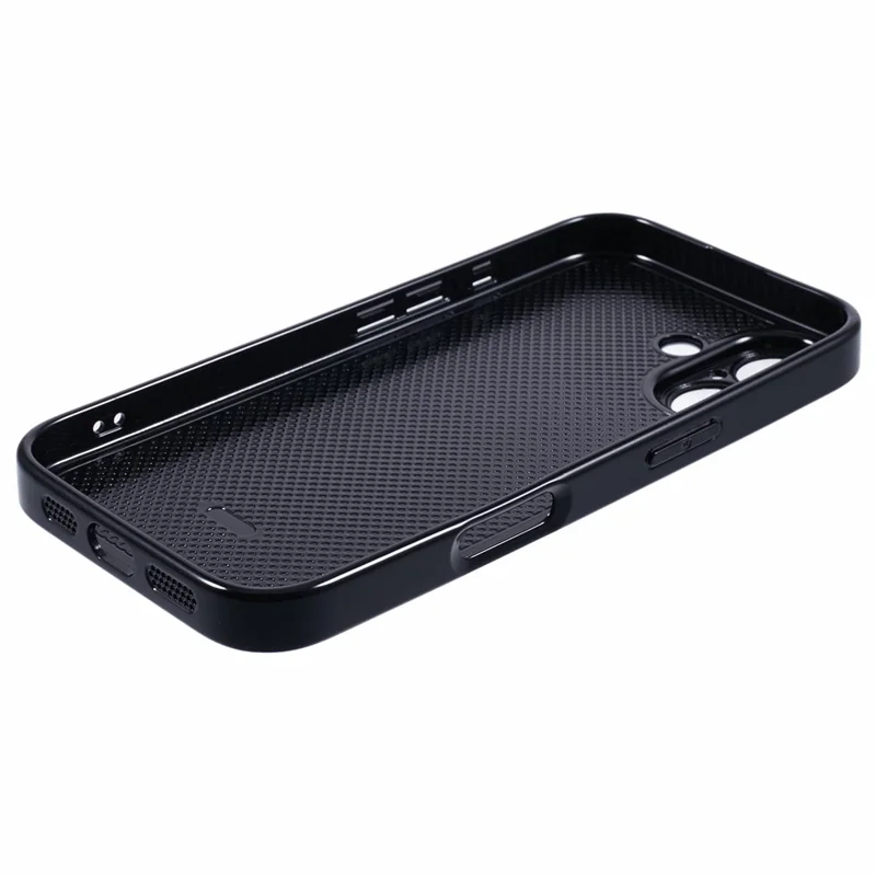 For iPhone 16 Case Acrylic+TPU+Metal Anti-Scratch Phone Cover with Electroplating Frame - Black