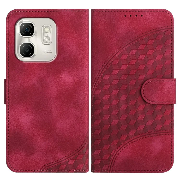 YX0060 For Infinix Hot 50i 5G / Smart 9 4G Case Elephant Head Pattern Leather Phone Cover - Rose