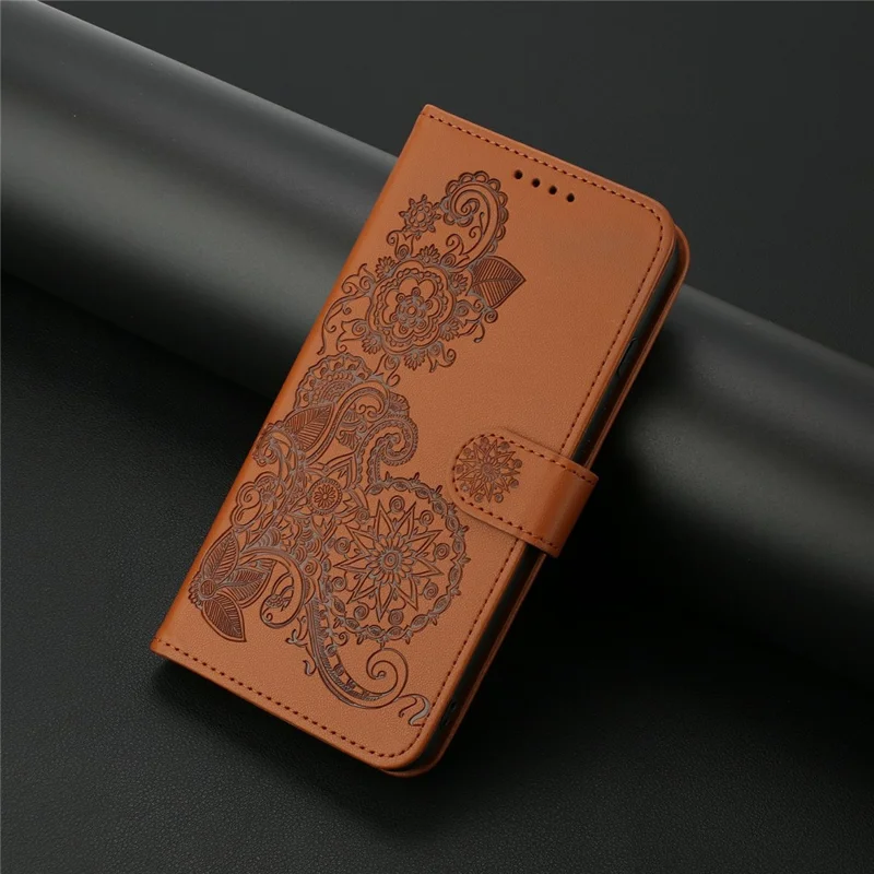 YX0050 Para Infinix Hot 50i 5G / Smart 9 4G Case Mandala Flower Leather Willet Telep Cubierta - Café