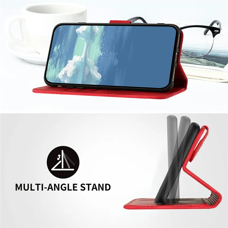 YX0040 Per Vivo T3 Pro (India) 5G / Iqoo Z9s Pro 5G Case in Pelle Copertura Del Telefono Modello di Geometria - Rosso