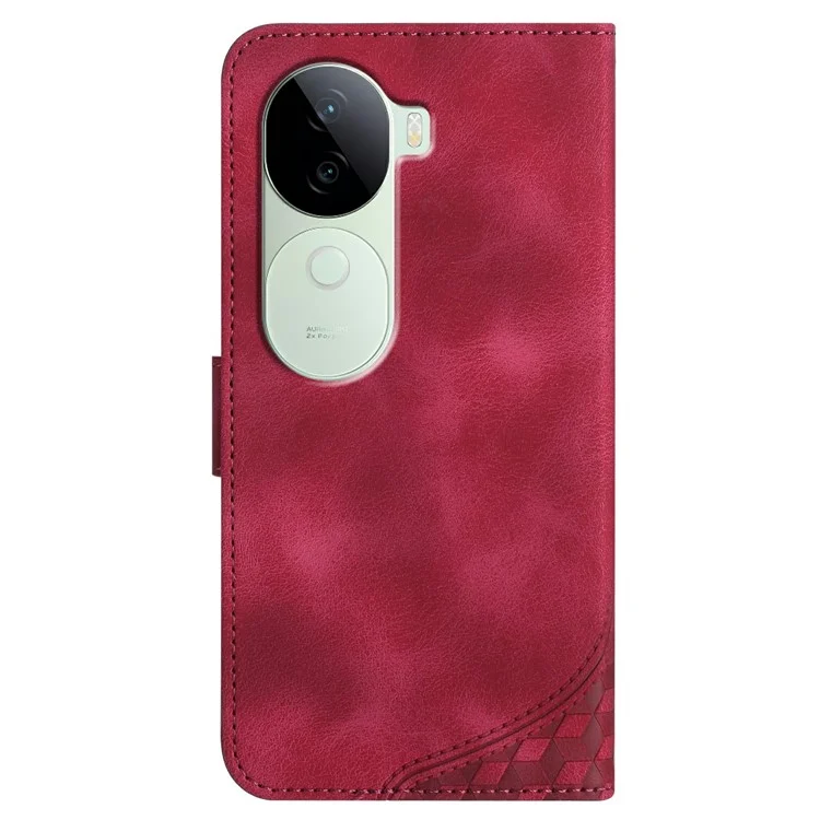 YX0060 Para Vivo V40e 5G / Iqoo Z9s 5G Case de la Cabeza Elefante Patrón de Cuero Cubierta de Cuero - Rosa