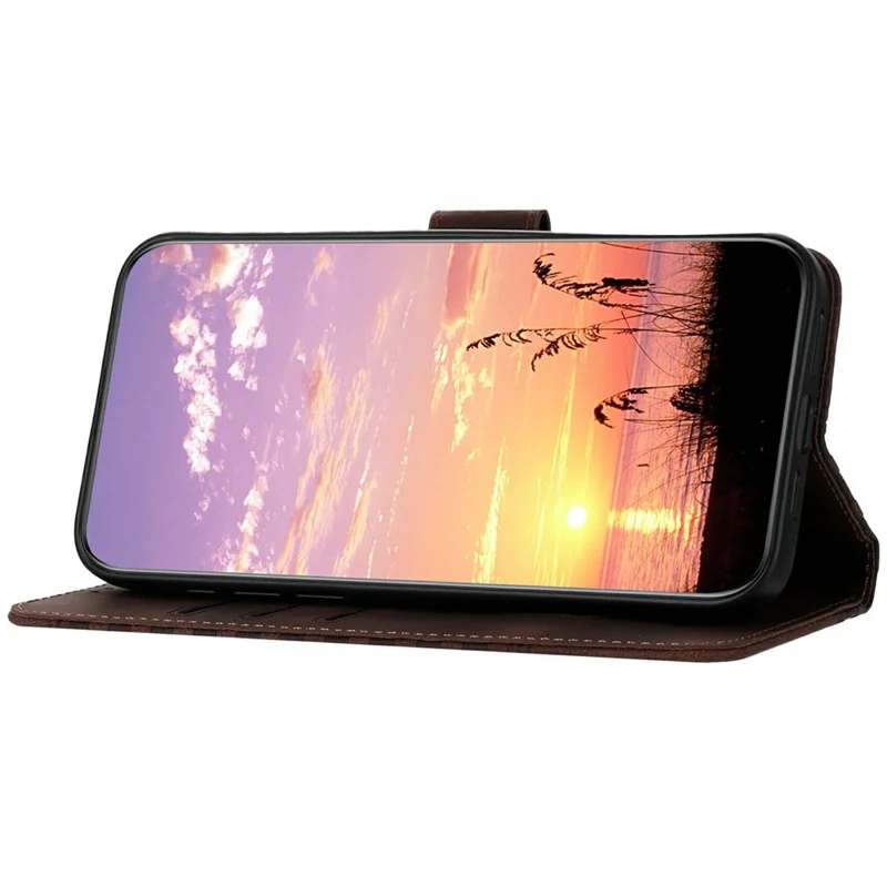 YX0060 For vivo V40e 5G / iQOO Z9s 5G Case Elephant Head Pattern Leather Phone Cover - Coffee