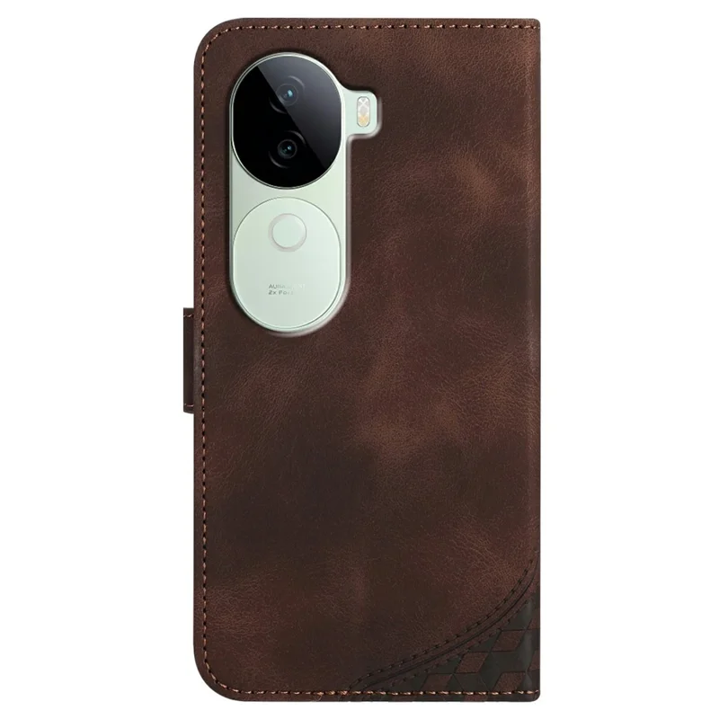 YX0060 For vivo V40e 5G / iQOO Z9s 5G Case Elephant Head Pattern Leather Phone Cover - Coffee