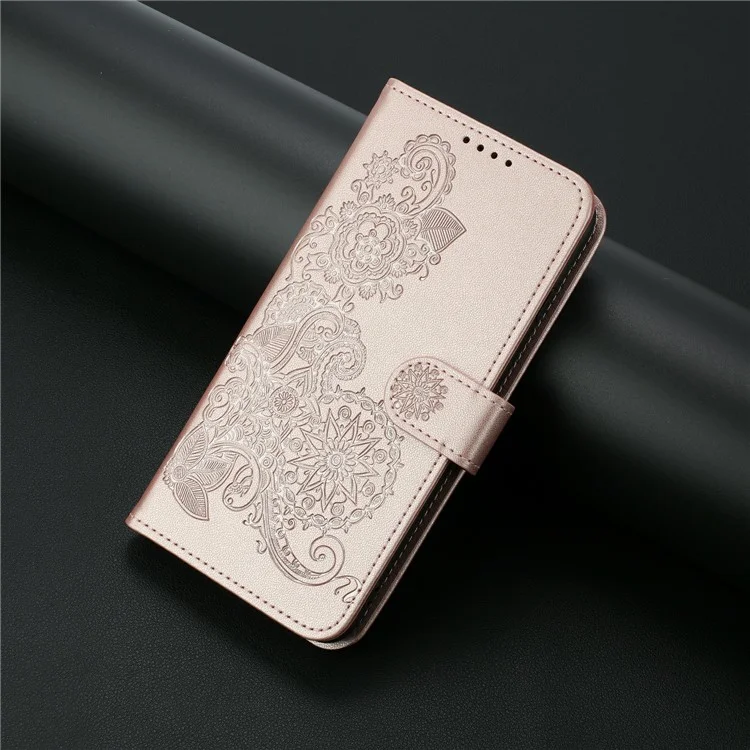 Yx0050 Per Vivo V40e 5g / Iqoo Z9s 5g Case Mandala Flower Wardhet Cover Del Portafoglio - Oro Rosa