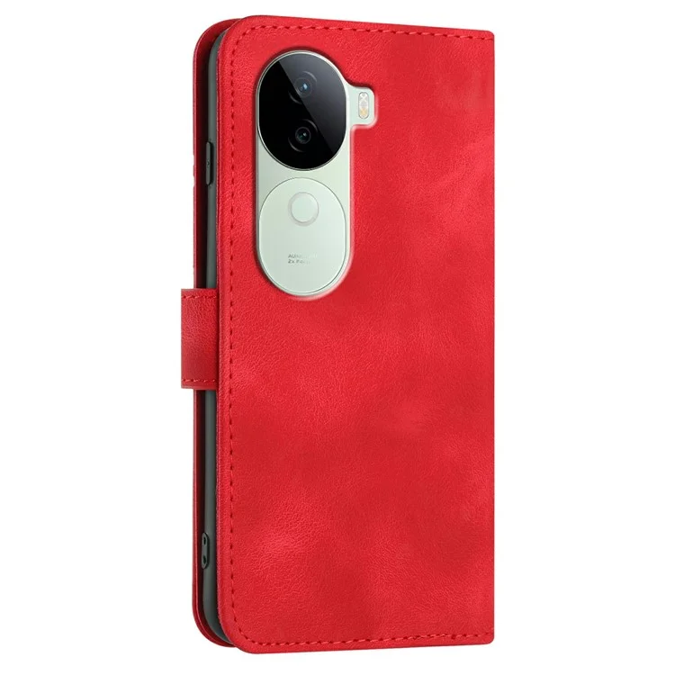 YX0040 Pour Vivo V40e 5G / Iqoo Z9s 5G Étui en Cuir Téléphone Cover Geometry Pattern - Rouge