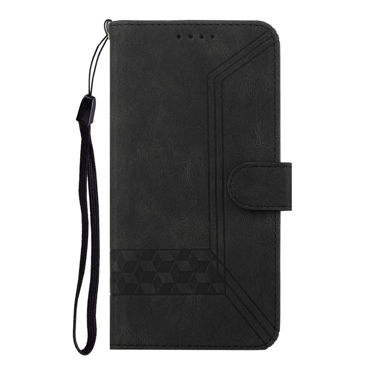 Serie YX0010 Para Vivo V40e 5G / Iqoo Z9s 5G Case de Billetera Líneas de Rombo Tapa Del Teléfono de Cuero - Negro