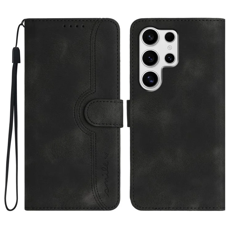 YX0030 Per Samsung Galaxy S25 Ultra Case Leather Cover Wallet Design - Nero