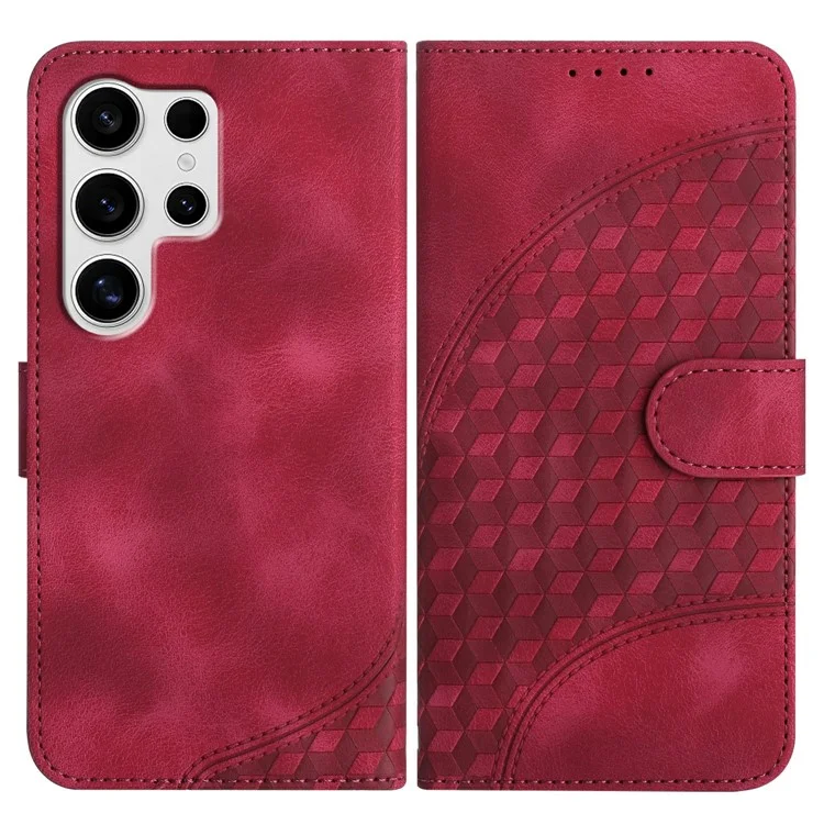 YX0060 For Samsung Galaxy S25 Ultra Case Elephant Head Pattern Leather Phone Cover - Rose