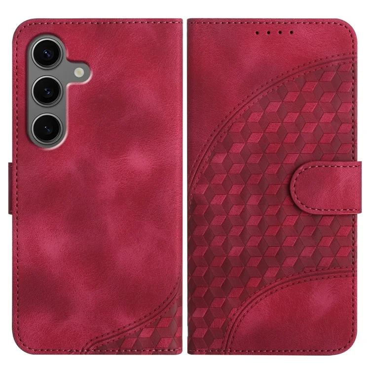 YX0060 For Samsung Galaxy S25+ Case Elephant Head Pattern Leather Phone Cover - Rose