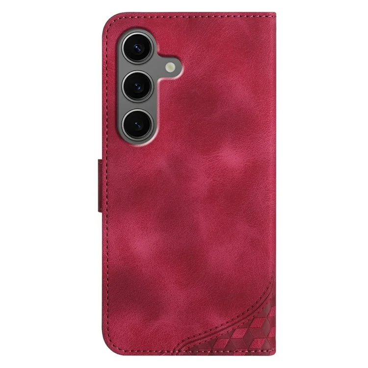 YX0060 For Samsung Galaxy S25+ Case Elephant Head Pattern Leather Phone Cover - Rose